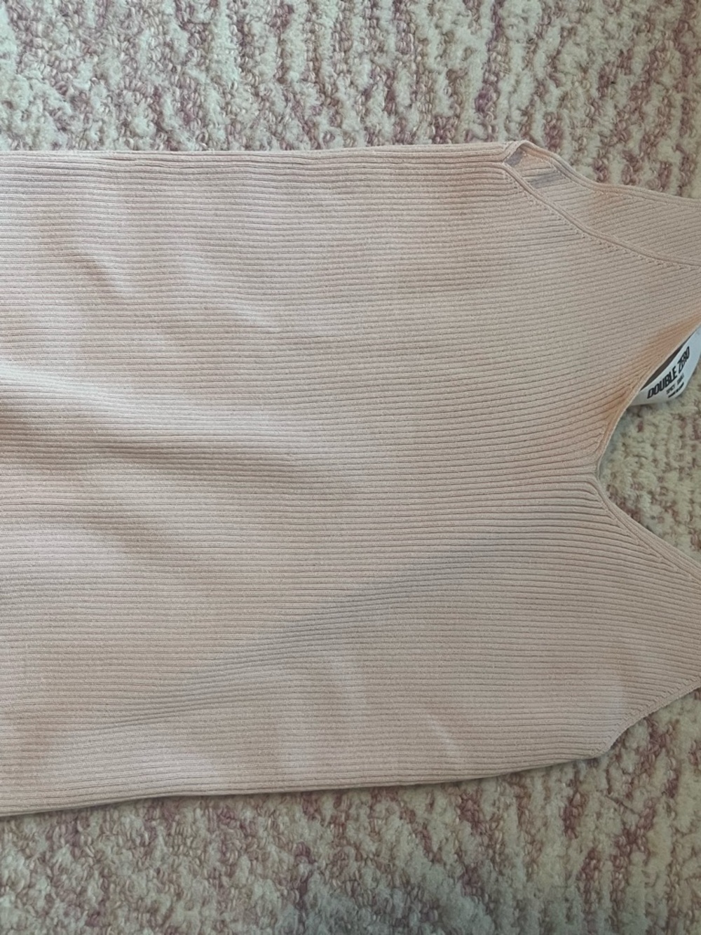 Double Zero Light Pink Ribbed V-Neck Tank Top - Picture 3 of 3